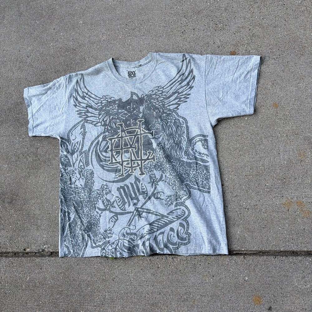 Enyce Sean Combs Co. Graphic Print Gray T-Shirt Size XL